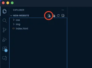 Screenshot of creating a new file.