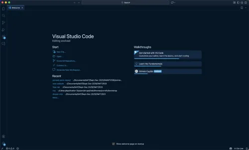 Screenshot of Visual Studio Code.